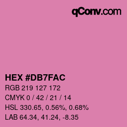 カラーコード: HEX #DB7FAC | qconv.com