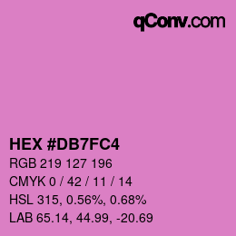カラーコード: HEX #DB7FC4 | qconv.com