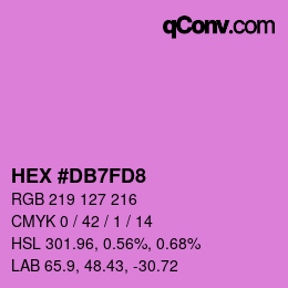 カラーコード: HEX #DB7FD8 | qconv.com