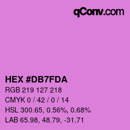 カラーコード: HEX #DB7FDA | qconv.com