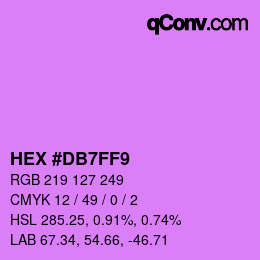 Color code: HEX #DB7FF9 | qconv.com