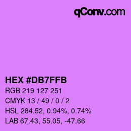 Color code: HEX #DB7FFB | qconv.com