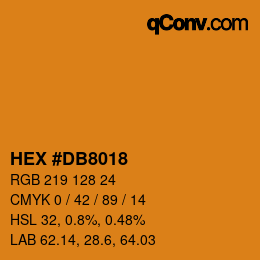Farbcode: HEX #DB8018 | qconv.com