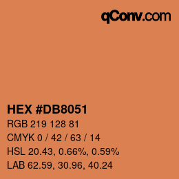 Color code: HEX #DB8051 | qconv.com