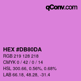 颜色代码: HEX #DB80DA | qconv.com