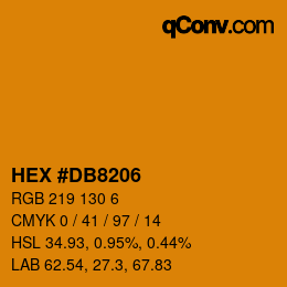 Color code: HEX #DB8206 | qconv.com