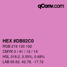 カラーコード: HEX #DB82C0 | qconv.com