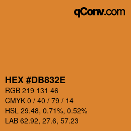 Color code: HEX #DB832E | qconv.com