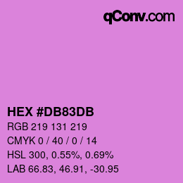 Color code: HEX #DB83DB | qconv.com