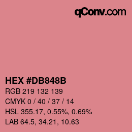 颜色代码: HEX #DB848B | qconv.com