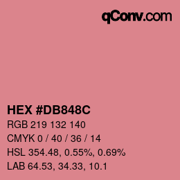 颜色代码: HEX #DB848C | qconv.com