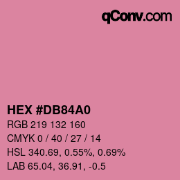 颜色代码: HEX #DB84A0 | qconv.com