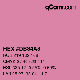 カラーコード: HEX #DB84A8 | qconv.com