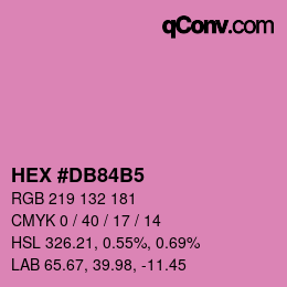 Farbcode: HEX #DB84B5 | qconv.com