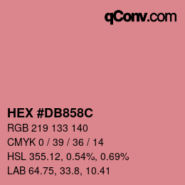 颜色代码: HEX #DB858C | qconv.com