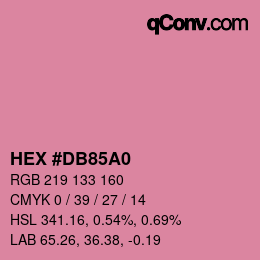 颜色代码: HEX #DB85A0 | qconv.com