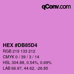 颜色代码: HEX #DB85D4 | qconv.com