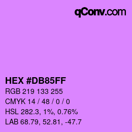 Color code: HEX #DB85FF | qconv.com