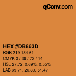 Color code: HEX #DB863D | qconv.com