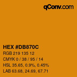 カラーコード: HEX #DB870C | qconv.com