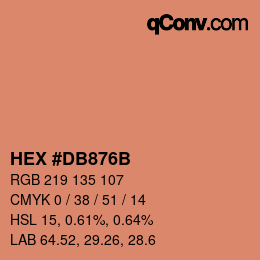 カラーコード: HEX #DB876B | qconv.com
