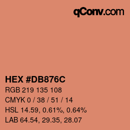 Color code: HEX #DB876C | qconv.com