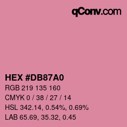 颜色代码: HEX #DB87A0 | qconv.com