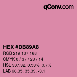 カラーコード: HEX #DB89A8 | qconv.com
