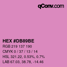 カラーコード: HEX #DB89BE | qconv.com
