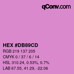 カラーコード: HEX #DB89CD | qconv.com