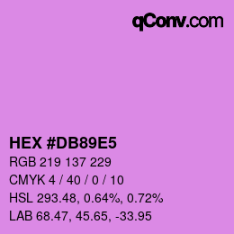 カラーコード: HEX #DB89E5 | qconv.com