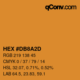 カラーコード: HEX #DB8A2D | qconv.com