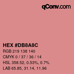 Color code: HEX #DB8A8C | qconv.com