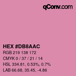 Color code: HEX #DB8AAC | qconv.com