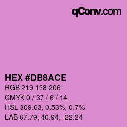 颜色代码: HEX #DB8ACE | qconv.com