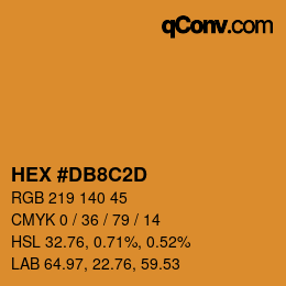 Color code: HEX #DB8C2D | qconv.com