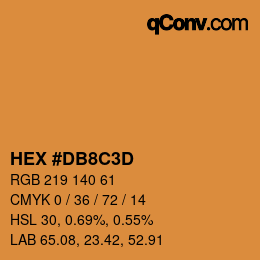 Color code: HEX #DB8C3D | qconv.com