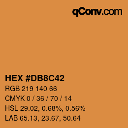 カラーコード: HEX #DB8C42 | qconv.com