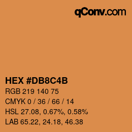 Color code: HEX #DB8C4B | qconv.com