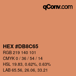 カラーコード: HEX #DB8C65 | qconv.com