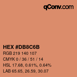 カラーコード: HEX #DB8C6B | qconv.com