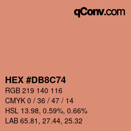 Color code: HEX #DB8C74 | qconv.com