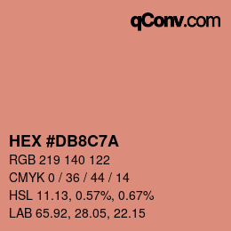 Color code: HEX #DB8C7A | qconv.com