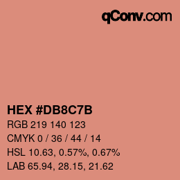カラーコード: HEX #DB8C7B | qconv.com