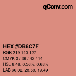 カラーコード: HEX #DB8C7F | qconv.com