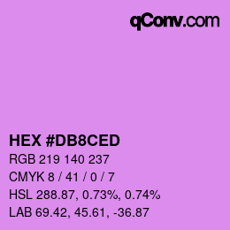 カラーコード: HEX #DB8CED | qconv.com