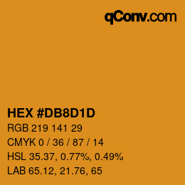 カラーコード: HEX #DB8D1D | qconv.com