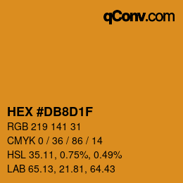 颜色代码: HEX #DB8D1F | qconv.com