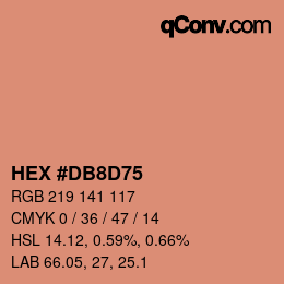 Color code: HEX #DB8D75 | qconv.com
