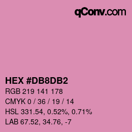 颜色代码: HEX #DB8DB2 | qconv.com